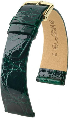 Bracelet en cuir vert Hirsch Prestige M 02208140-1 (Cuir de crocodile) Hirsch Selection