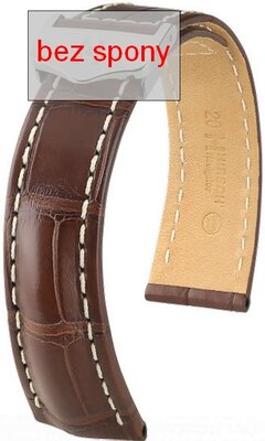 Bracelet en cuir marron Hirsch Navigator 07007419-2 (cuir d'alligator)