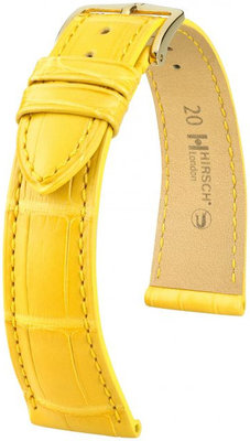 Bracelet en cuir jaune Hirsch London L 04207072-1 (cuir d'alligator) Hirsch Selection