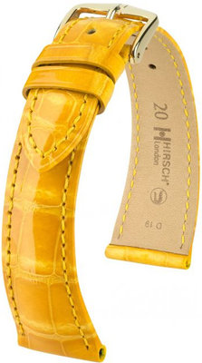 Bracelet en cuir jaune Hirsch London L 04207073-1 (cuir d'alligator) Hirsch Selection