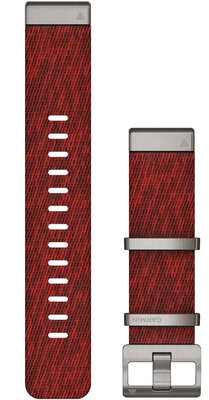 Bracelet Garmin MARQ, nylon, rouge, boucle argentée