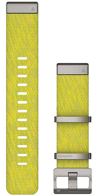 Bracelet Garmin MARQ, nylon, jaune, boucle argentée