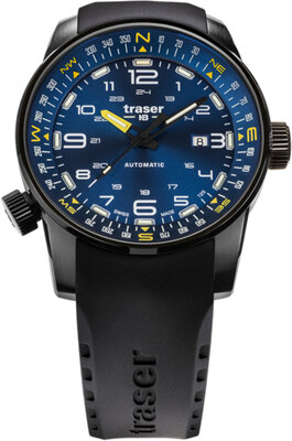 Traser P68 Pathfinder Automatic Bleu avec bracelet en caoutchouc