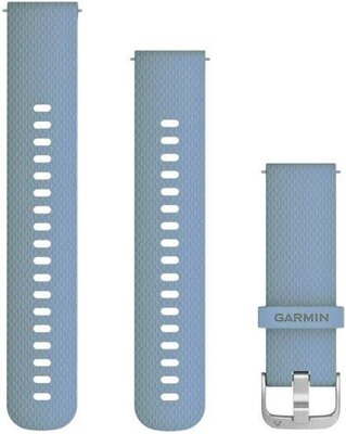 Sangle Garmin Quick Release 20mm, silicone, gris-bleu, boucle argentée (Venu, Venu Sq, Venu 2 plus, etc.)