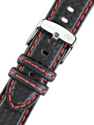 Bracelet noir et rouge Morellato Biking 3586977.883 M (éco-cuir, plastique/caoutchouc)