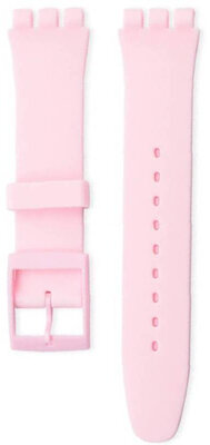 Bracelet unisexe en silicone rose pour Swatch 17mm