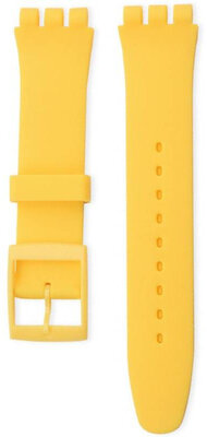 Bracelet unisexe en silicone jaune pour Swatch 17mm