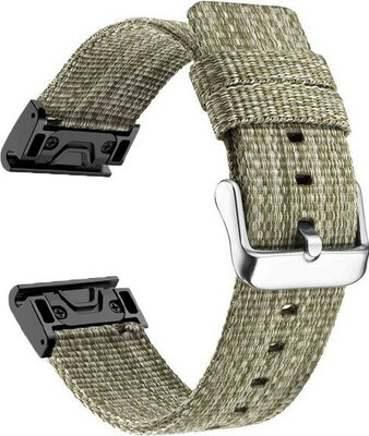 Bracelet QuickFit 22mm, nylon, vert clair, boucle acier (Garmin Fenix 7/6/5, Epix 2, MARQ, etc.)