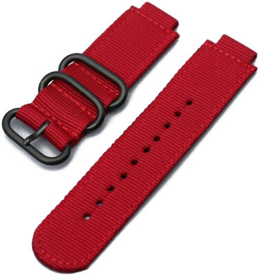 Bracelet pour Casio G-Shock, nylon, rouge, boucle noire (pour modèles GM-110/GA-2100, GA-110, DW-5600)