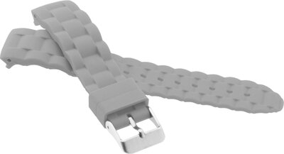 Bracelet en silicone pour enfants 18 mm, gris, boucle argentée