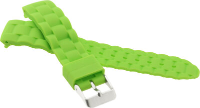 Bracelet en silicone pour enfants 18 mm, vert, boucle argentée