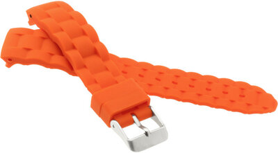 Bracelet en silicone pour enfants 18 mm, orange, boucle argentée