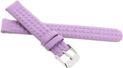 Sangle en silicone pour bébé, violette, à motifs, boucle argentée