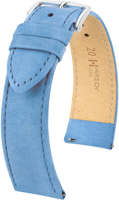 Bracelet en cuir bleu clair Hirsch Osiris Nubuk M 03433183-2 (Teletina)