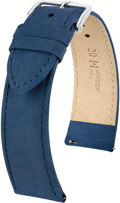 Bracelet en cuir bleu foncé Hirsch Osiris Nubuk M 03433180-2 (Teletina)