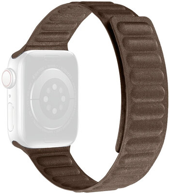 Bracelet pour Apple Watch 42/44/45mm, textile à traction magnétique, marron