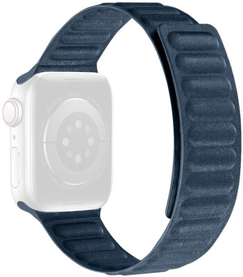 Bracelet pour Apple Watch 42/44/45mm, textile à traction magnétique, bleu