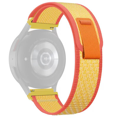 Sangle de fixation rapide 22mm, nylon, orange, velcro (Garmin Venu 3, Forerunner 265, Vívoactive 4, etc.)