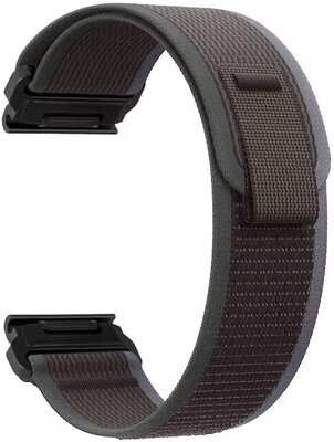 Sangle QuickFit 26mm, nylon, noir-vert, velcro (Garmin Fenix 7X/6X/5X, Tactix, etc.)