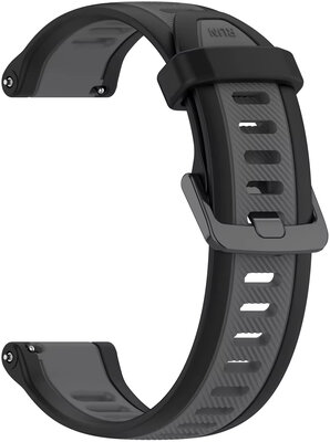 Ricardo Courroie en silicone 18mm (Garmin Venu 2S, Vívoactive 4S, Forerunner 265S, Venu 3S, etc.), noir, attache rapide