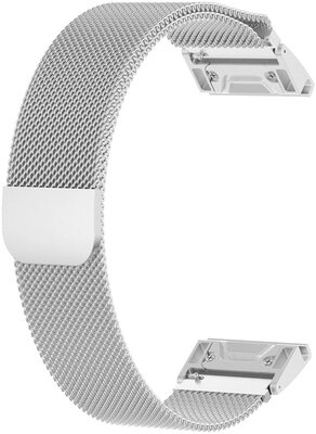 Bracelet Ricardo en acier 20 mm (pour Garmin Fenix 7S, Epix 2, 42mm, etc.), argent, QuickFit