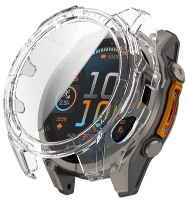 Housse de protection (pour Garmin Fenix 8), plastique, transparent + verre