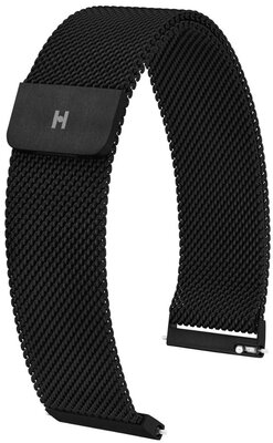 Bracelet acier Hirsch Milanaise L 30161450-5, noir, magnétique