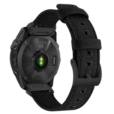 Ricardo Nylon Strap 26mm (pour Garmin Fenix 8/7X/6X (51mm), Tactix etc.), noir V4, QuickFit