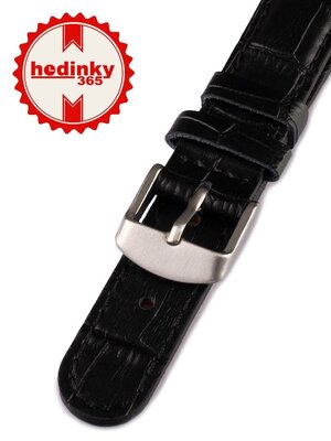 Bracelet de montre unisexe en cuir noir W-080-A