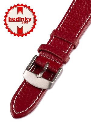 Bracelet de montre unisexe en cuir rouge W-00-D